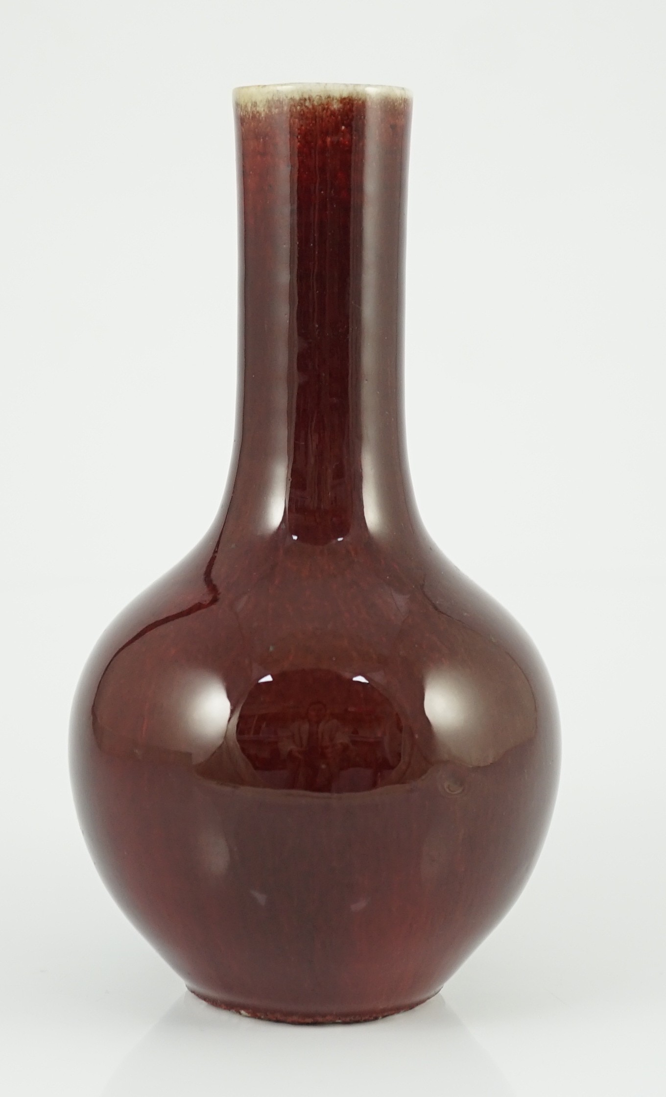 A Chinese sang-de-boeuf glazed bottle vase, 18th/19th century, 22.5cm high